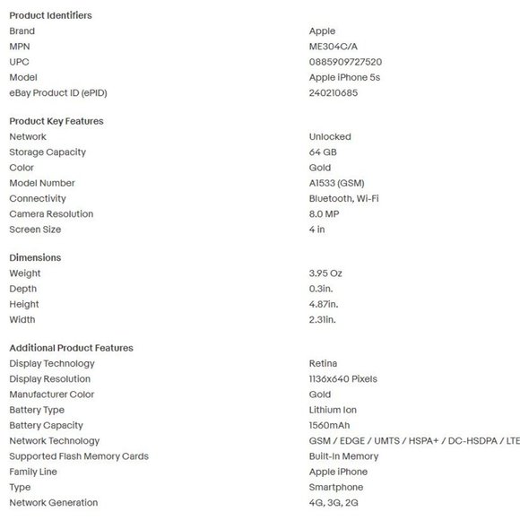 Apple iPhone 5s - 64GB - Gold (Unlocked) A1533 (GSM) (CA) - Picture 10 of 10